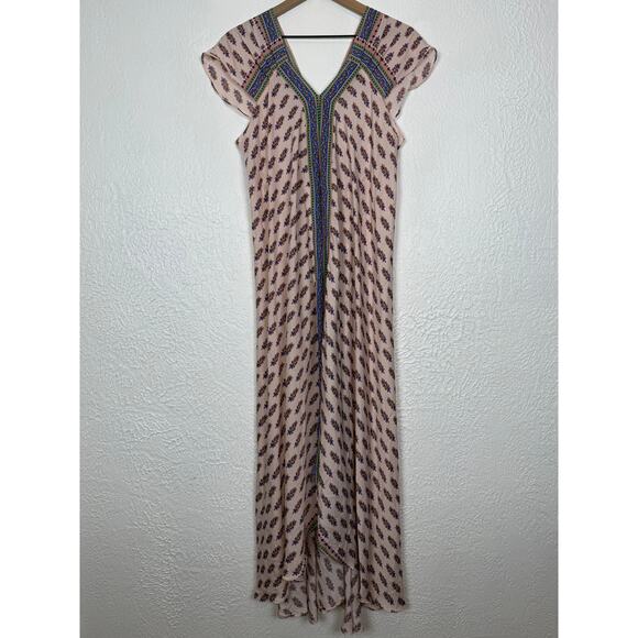 Soft Surroundings Boho Caftan V-Neck Flowy Maxi Dress Size Medium - Picture 1 of 6